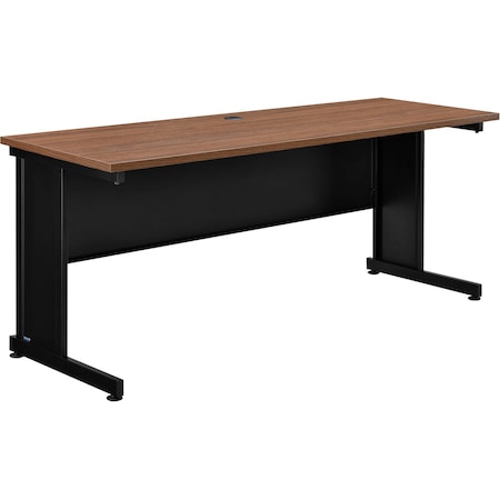 Interion By Global Industrial Office Desk, 24 in D X 30 in H, 72 in W X Steel Frame, Laminate Top, Walnut 240346WN